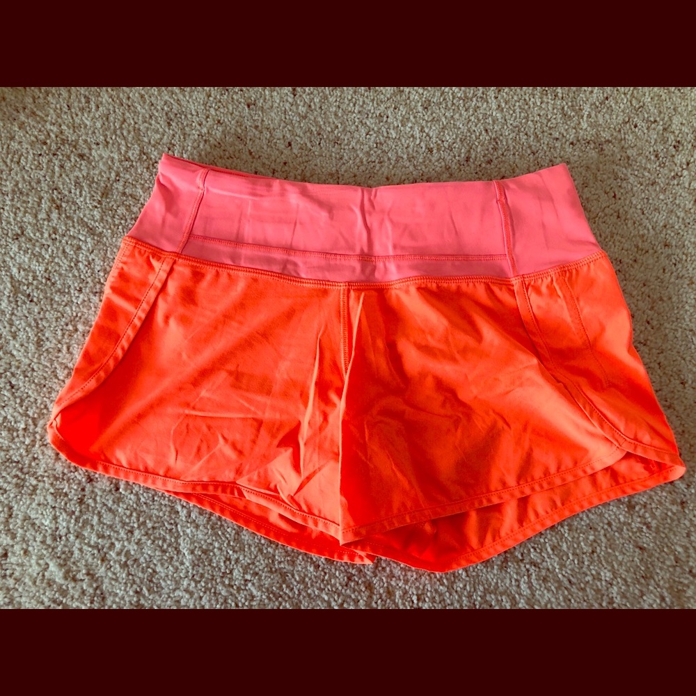 COPY - Bright pink lulu running shorts. Size 4